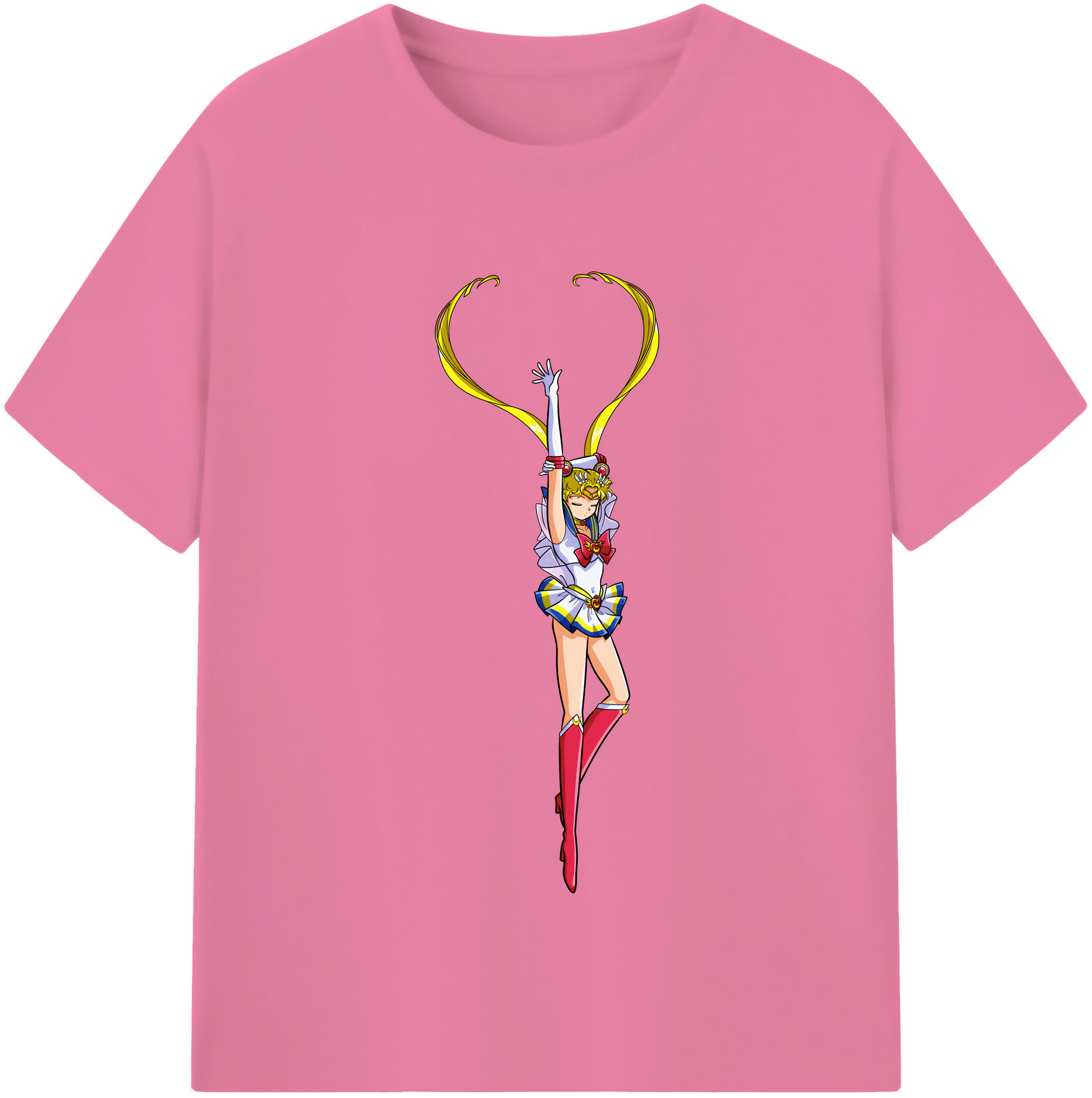 （画像用） 美少女戦士セーラームーン 月野 うさぎ つきの うさぎ Sailor Moon Tsukino Usagi 綿100％半袖Tシャツ（フロントプリント）